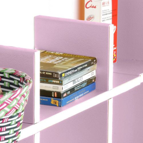  Trista Wall Shelf Trista - [Pale Pink-B] Leather Cross Type Shelve  Book Shelve  Floating Shelve (4 pcs)