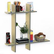 Trista Wall Shelf Trista - [Care Free-B]Leather Cross Type Shelf / Bookshelve / Floating Shelve (4 pcs)