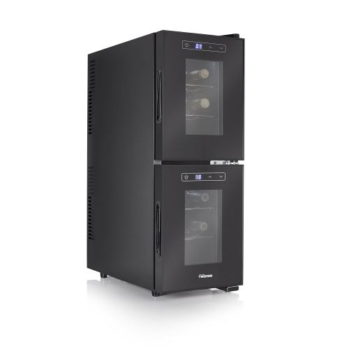  Tristar 2-Zonen Getrankekuehlschrank  geeignet fuer 12 Flaschen, 32 Liter Volumen, 7-18° Celsius, mit LED-Display, Touchbedienfeld, WR-7512