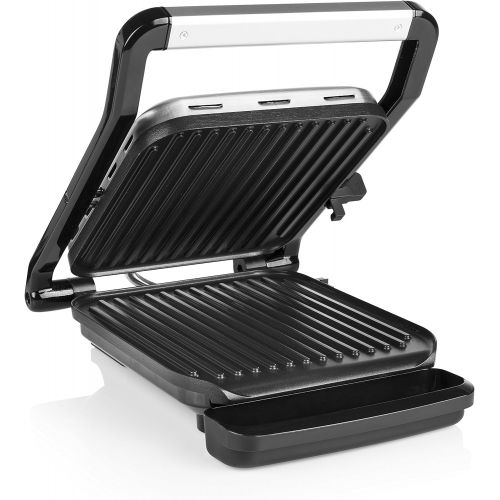  Tristar Kontaktgrill GR-2844, Snadwich Maker mit Edelstahlausfuehrung, isolierte Handgriffe 2000 Watt, regelbare Temperatur, 25x21cm Grillflache