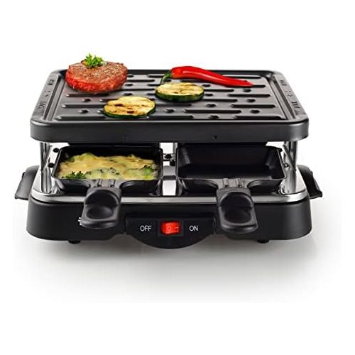  Tristar Raclette Grill/ Tischgrill fuer bis zu 4 Personen  mit Ein-/ Ausschalter und 4 Pfannchen, RA-2949