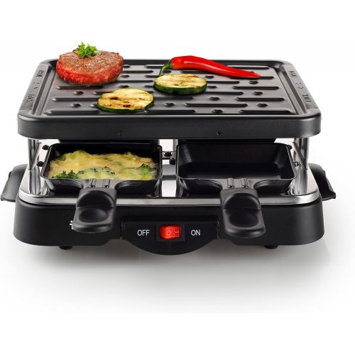  Tristar Raclette Grill/ Tischgrill fuer bis zu 4 Personen  mit Ein-/ Ausschalter und 4 Pfannchen, RA-2949