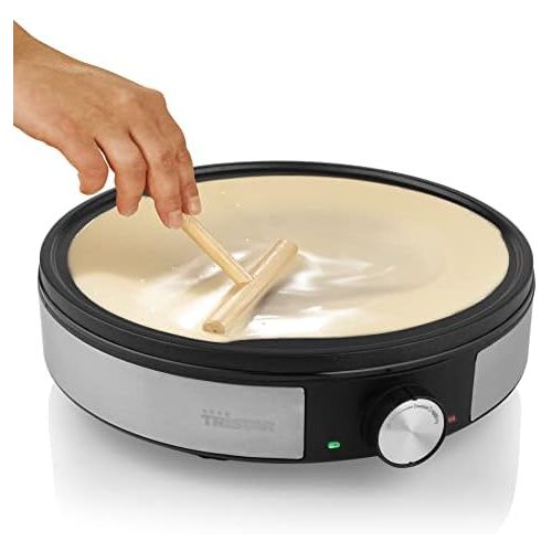  [아마존베스트]Tristar BP-2638 Crepe Maker, 1200, Stainless Steel, Plastic, Black, Silver