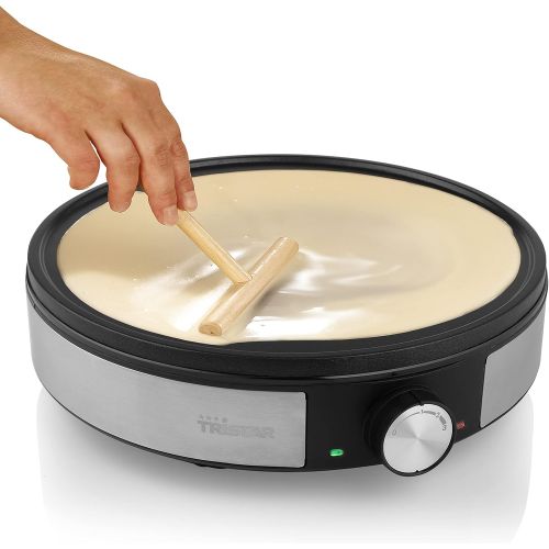  [아마존베스트]Tristar BP-2638 Crepe Maker, 1200, Stainless Steel, Plastic, Black, Silver