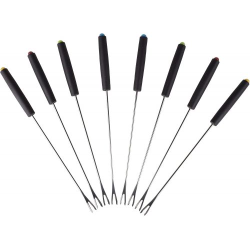  [아마존베스트]Tristar FO-1109 Fondue Set for 8 People 1.3 Litre Capacity with Stainless Steel Forks and Sauce Ring 1400 Watt Silver Black