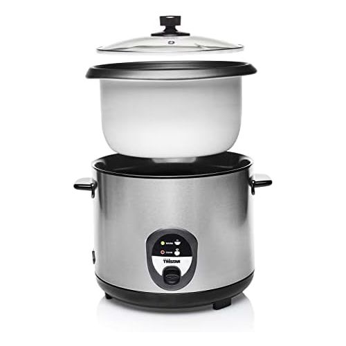  [아마존베스트]Tristar RK Rice Cooker, Boil Dry Protection, Black Stainless Steel