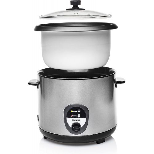  [아마존베스트]Tristar RK Rice Cooker, Boil Dry Protection, Black Stainless Steel