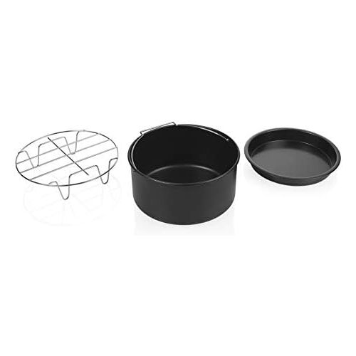  Tristar Crispy Fryere Hot Air Fryers Accessory Set 3 Piece Pizza Tray, Grill Grate, Baking Mould, for Hot Air Fryers from 3.5 to 5.2 L Volume, BPA Free, FR 6939