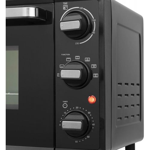  [아마존베스트]Tristar Mini Oven 19 Litre Capacity, Temperature Range up to 230°C, 1300 Watt Power, 60 Minute Timer, One Top and Lower Heating Zone, with Grill and Baking Tray, Black