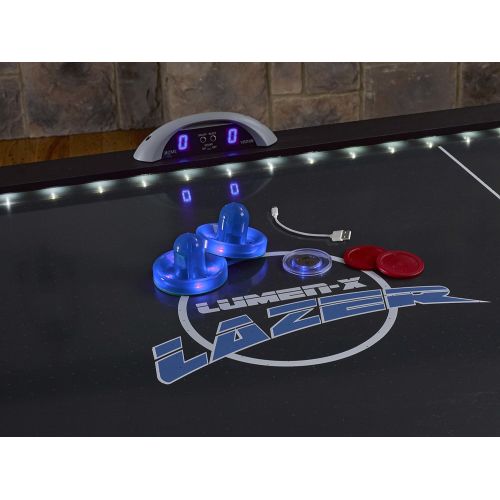  [아마존베스트]Triumph Sports Triumph Lumen-X Lazer 6’ Interactive Air Hockey Table Featuring All-Rail LED Lighting and In-Game Music