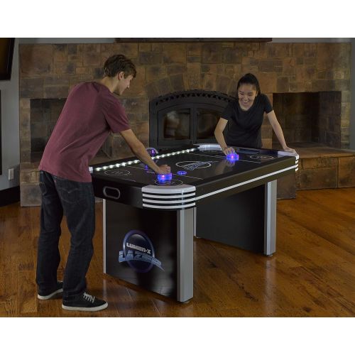  [아마존베스트]Triumph Sports Triumph Lumen-X Lazer 6’ Interactive Air Hockey Table Featuring All-Rail LED Lighting and In-Game Music