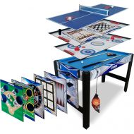 [아마존베스트]Triumph Sports Triumph 13-in-1 Combo Game Table Includes Basketball, Table Tennis, Billiards, Push Hockey, Launch Football, Baseball, Tic-Tac-Toe, and Skee Bean Bag Toss