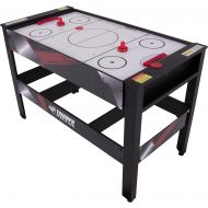 Triumph Sports Triumph 4-in-1 Rotating Swivel Multigame Table ? Air Hockey, Billiards, Table Tennis, and Launch Football , Black/White, 23.75 x 32.00 x 48.00