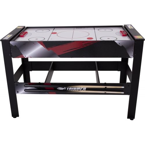  Triumph Sports Triumph 4-in-1 Rotating Swivel Multigame Table ? Air Hockey, Billiards, Table Tennis, and Launch Football , Black/White, 23.75 x 32.00 x 48.00