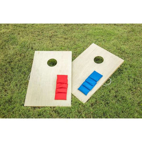  Triumph Sports 2x4 and 2x3 Solid Wood Premium Cornhole Sets - LED Options Available - 8 Bean Bag Toss Bags and Cornhole Boards
