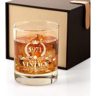 [아마존베스트]Triwol 1971 50th Birthday Gifts for Men, Vintage Whiskey Glass 50 Birthday Gifts for Dad, Son, Husband, Brother, Funny 50th Birthday Gift Present Ideas for Him, 50 Year Old BdayParty Dec