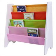 Trois_s trois_s (White) Wood Kids Book Shelf Sling Storage Rack Organizer Bookcase Display Holder Opt