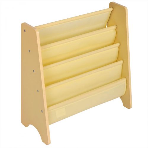  Trois_s trois_s Kids Book Shelf Sling Storage Rack Organizer Bookcase Display Holder Natural