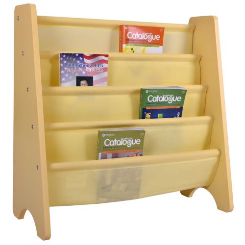  Trois_s trois_s Kids Book Shelf Sling Storage Rack Organizer Bookcase Display Holder Natural