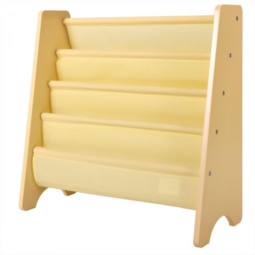  Trois_s trois_s Kids Book Shelf Sling Storage Rack Organizer Bookcase Display Holder Natural