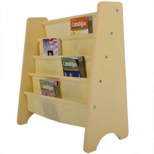  Trois_s trois_s Kids Book Shelf Sling Storage Rack Organizer Bookcase Display Holder Natural