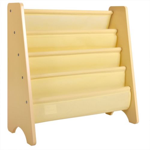  Trois_s trois_s Kids Book Shelf Sling Storage Rack Organizer Bookcase Display Holder Natural