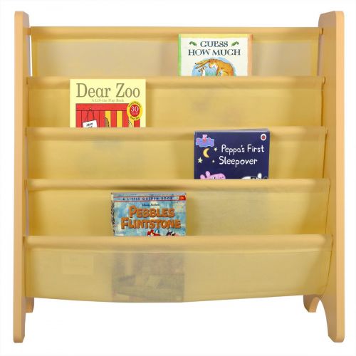  Trois_s trois_s Kids Book Shelf Sling Storage Rack Organizer Bookcase Display Holder Natural