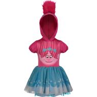 Trolls Poppy Toddler Girls Costume Dress with Hood and Fur Hair, Pink and Blue