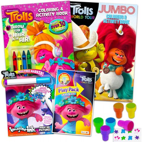  [아마존베스트]Trolls World Tour DreamWorks Trolls Coloring and Activity Set Ultimate Bundle ~ Trolls Activity Book, Mess-Free Coloring Books, Stickers, and Stampers (Trolls Party Supplies)