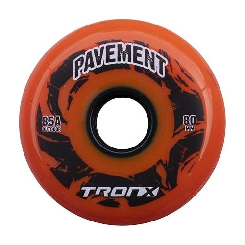  TronX Outdoor Pavement Asphalt Hilo 4-76MM/4-80MM 85A Inline Roller Hockey Wheels 8 Pack