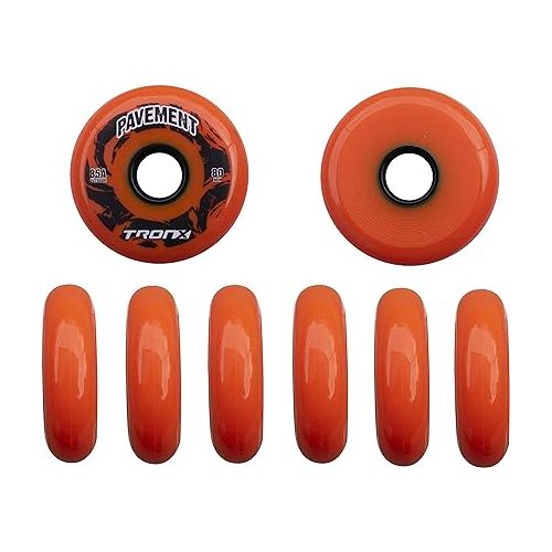  TronX Outdoor Pavement Asphalt Hilo 4-76MM/4-80MM 85A Inline Roller Hockey Wheels 8 Pack