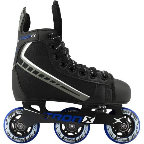  TronX Velocity Youth Adjustable Inline Hockey Skates, Black, Small 11-1