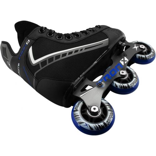  TronX Velocity Youth Adjustable Inline Hockey Skates, Black, Small 11-1