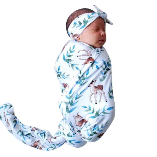  Tronet Winter Baby Clothes, 2PCS Newborn Infant Baby Cartoon Print Blanket Swaddle Sleeping Bag