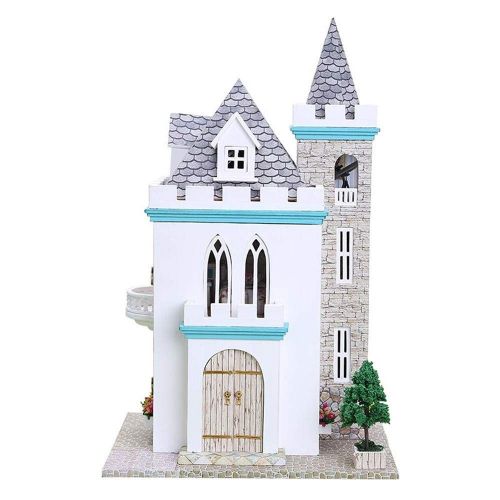  Tronet DIY Dollhouse Wooden Christmas House Assemble Miniature Dollhouse LED Furniture Kit Best Birthday Gifts for Women and Girls