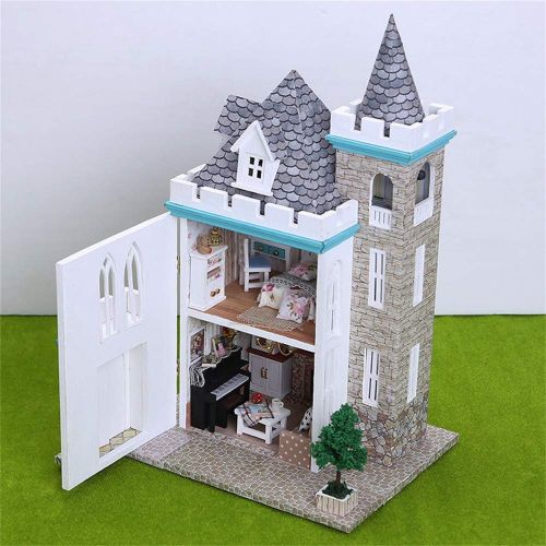  Tronet DIY Dollhouse Wooden Christmas House Assemble Miniature Dollhouse LED Furniture Kit Best Birthday Gifts for Women and Girls