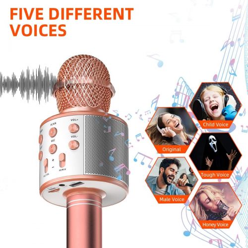  [아마존 핫딜] Tronic Master TRONICMASTER Wireless Karaoke Microphone Bluetooth, 3 in 1 Wireless Portable Handheld Mic Karaoke Machine for Christmas Home Birthday Party, Voice Disguiser Karaoke Microphone for