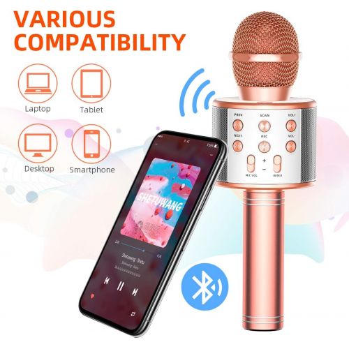  [아마존 핫딜] Tronic Master TRONICMASTER Wireless Karaoke Microphone Bluetooth, 3 in 1 Wireless Portable Handheld Mic Karaoke Machine for Christmas Home Birthday Party, Voice Disguiser Karaoke Microphone for