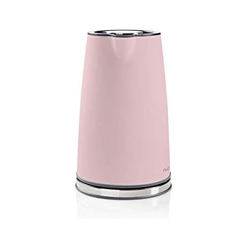  TronicXL Design Wasserkocher Holz Griff 1,7 l Soft-Touch Antikalk-Filter Wasser Erhitzer (Rosa)