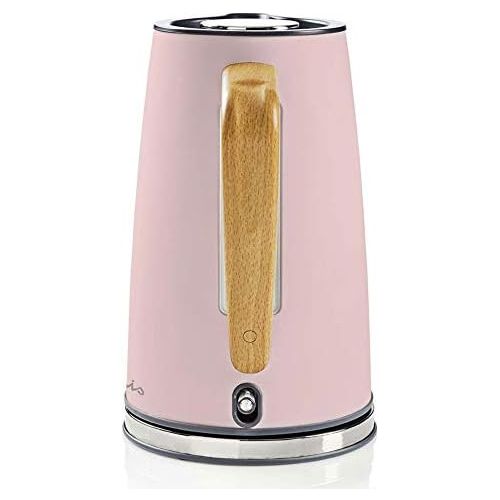  TronicXL Design Wasserkocher Holz Griff 1,7 l Soft-Touch Antikalk-Filter Wasser Erhitzer (Rosa)