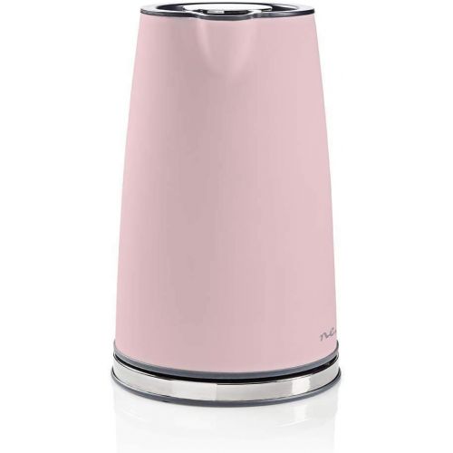  TronicXL Design Wasserkocher Holz Griff 1,7 l Soft-Touch Antikalk-Filter Wasser Erhitzer (Rosa)