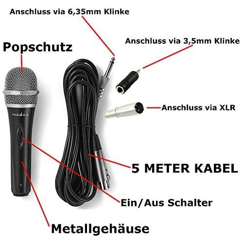  [아마존베스트]TronicXL Dynamic Microphone + Case + Cable + Adapter XLR Jack 6.35 mm 3.5 mm Universal Handheld Microphone