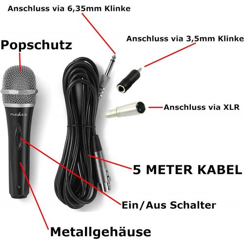  [아마존베스트]TronicXL Dynamic Microphone + Case + Cable + Adapter XLR Jack 6.35 mm 3.5 mm Universal Handheld Microphone