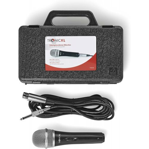  [아마존베스트]TronicXL Dynamic Microphone + Case + Cable + Adapter XLR Jack 6.35 mm 3.5 mm Universal Handheld Microphone