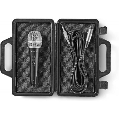  [아마존베스트]TronicXL Microphone Set Dynamic 5 Metre Long Cable Jack Plug 6.35 mm Universal Handheld Microphone Microphone Singing Presentation Stage Karaoke Wedding Vocal Microphone Wired (wit