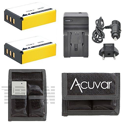  Tronixpro 2 NP-85 Replacement Batteries + Car / Home Charger + Acuvar Battery Pouch for Fujifilm FinePix S1, SL1000, SL305, SL300, SL280, SL260, SL240, SL-305, SL-300, SL-280, SL-260, SL-240