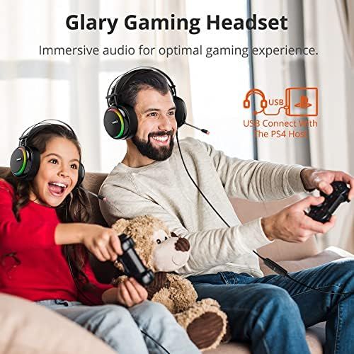  [아마존베스트]Gaming Headphones for PC, Upgraded Tronsmart Glary Dolby 7.1 Surround Sound USB Plug Gaming Headset with Microphone, Noise Cancelling Over Ear Headphones Gaming Headset for Nintend
