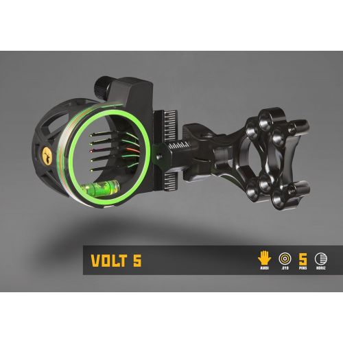  Trophy Ridge Volt 5 Pin Bow Sight, Black