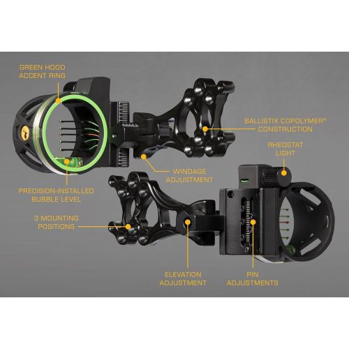  Trophy Ridge Volt 5 Pin Bow Sight, Black