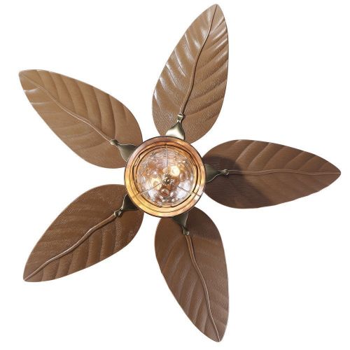  Tropical Fan Tropicalfan Tropical Ceiling Fan Reversible With 5 Palm Leaf Blades Remote Control Yellow 52 Inch For Living Room Bedroom